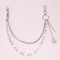 Ins Harajuku street bungee disco cool personality ornaments metal pants chain double waist chain belt accessories tide
