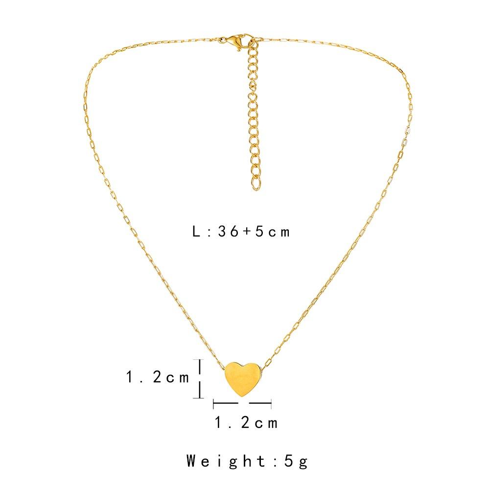 Niche light luxury titanium steel gold-plated glossy love pendant fashion simple all-match item heart-shaped necklace for women