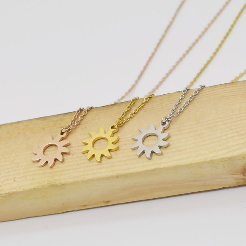 accessories sun flower necklace women sunflower pendant
