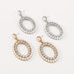 E1754 Baroque pearl rhinestone niche earrings geometric oval elegant retro French gentle earrings for women