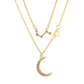 Double-layer star moon clavicle chain temperament diamond twelve constellation necklace ins net red accessories