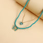 Jewelry Bohemian Green Rice Bead Stripe Butterfly Pendant Necklace Necklace Women Beaded Necklace