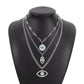 N1746 Multilayer Exaggerated Necklace Devil's Eye Micro-inlaid Rhinestone Resin Personality Creative Necklace