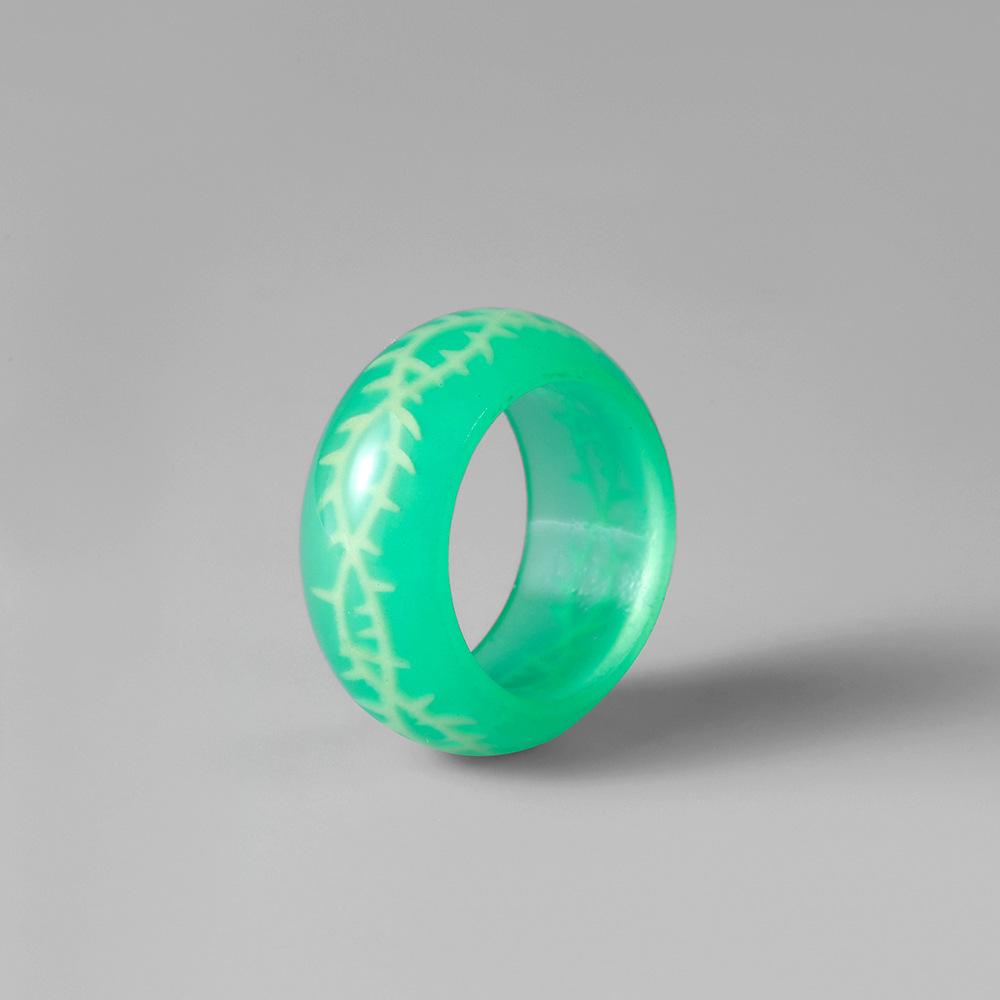 Simple fashion trend thorn pattern Mori resin luminous ring