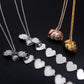 Can open peach heart-shaped multi-layer photo box photo pendant key chain love folding necklace jewelry