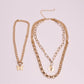 Punk street portrait coin pendant metal exaggerated thick chain butterfly multi-layer necklace