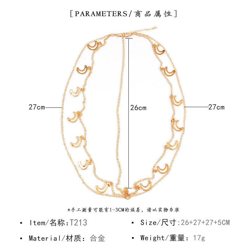 Hair Jewelry Moon Star Multilayer Chain Metal Head Chain Hair Accessories Women's Head Chain