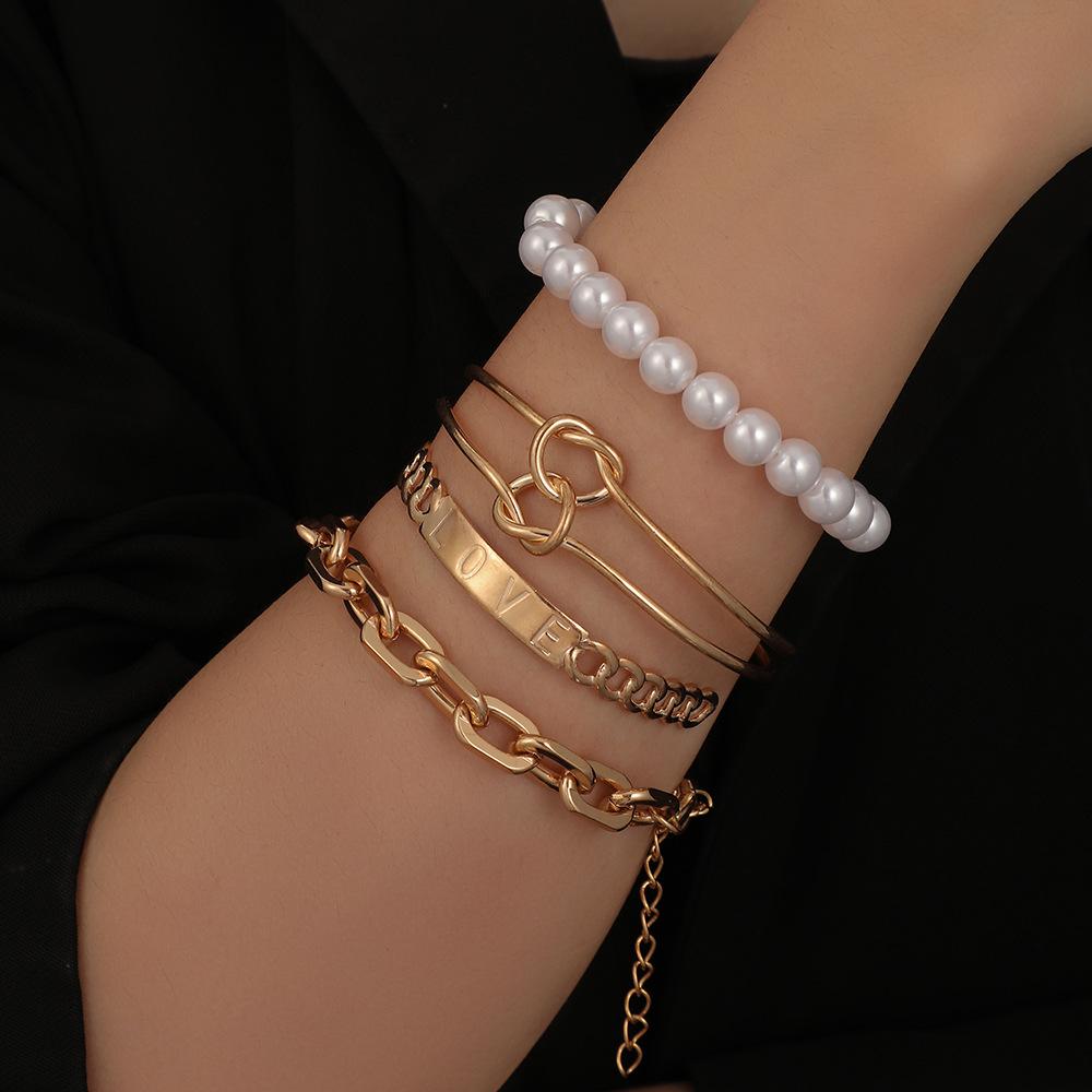 Simple personality trend Bohemian multi-layer pearl bracelet suit style beautiful and elegant temperament jewelry for women