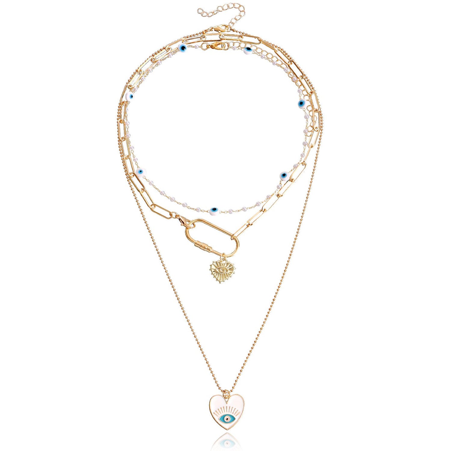 Jewelry Personality Fashion Devil's Eye Multilayer Necklace Female Trend Hip-Hop Eye Necklace Necklace