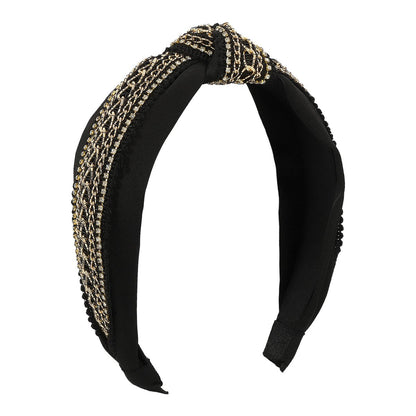 F457 Exaggerated Rhinestone Headband Baroque Claw Chain Chain Palace Retro Pressed Hair Headband Female