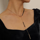 Jewelry Long Tassel Pendant Necklace Femininity Y-shaped Love Black Gemstone Necklace