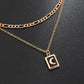 Jewelry Retro Simple Drip Oil Moon Tag Necklace Versatile Geometric Metal Chain Necklace Female