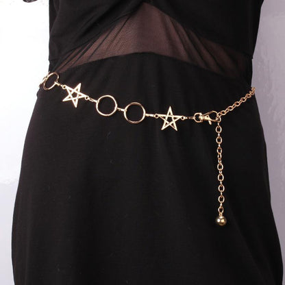 Waist jewelry sexy simple ring star single layer chain ball pendant decorative body chain