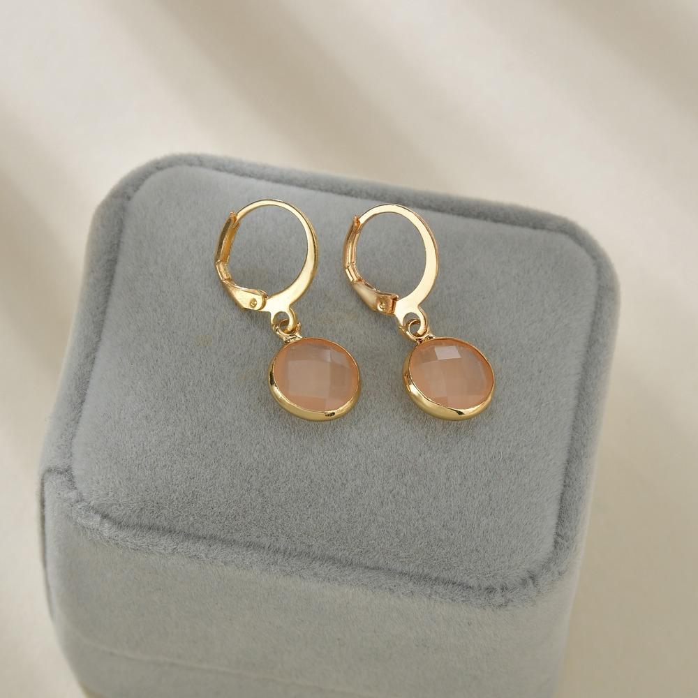 Fashion personality earrings female retro ethnic jelly color earrings French simple earrings