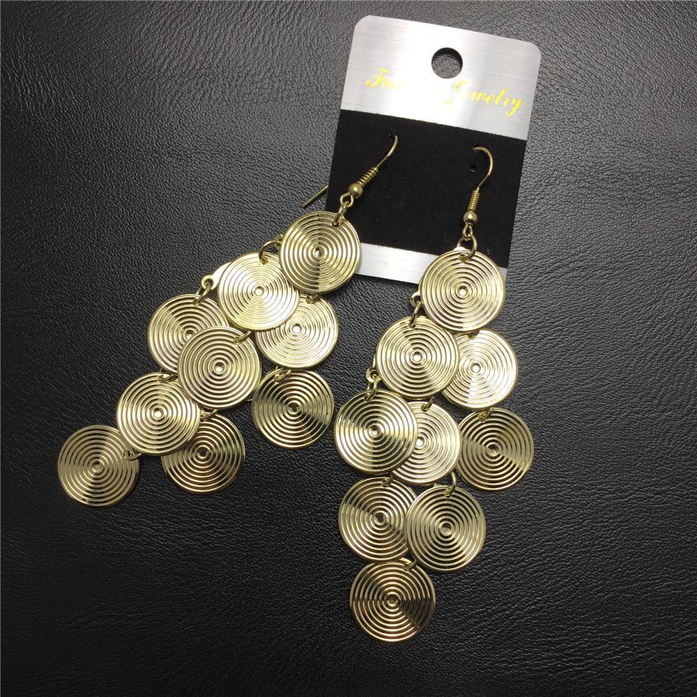 Direct Supply Fashion Retro Personality Rhombus Small Disc String Ladies Earrings Pop Earrings