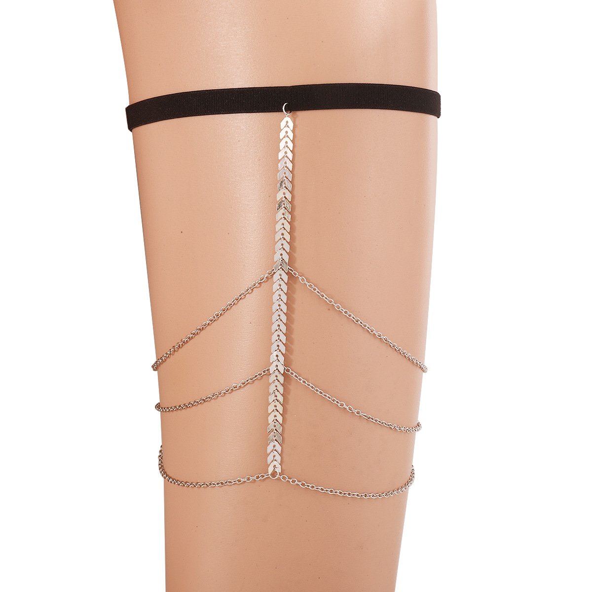 C386 Sexy Wheat Ear Aircraft Chain Leg Ring Multi-Layer Leisure Vacation Personality Hip Hop Leg Chain Female