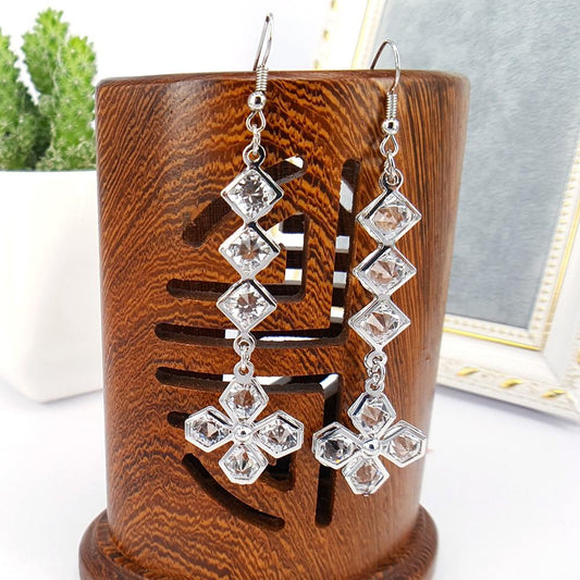Long Earrings Rhombus Earrings Earrings Alloy Earrings Fashion Exaggerated Earrings