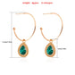 Jewelry ins trend C-shaped large ring imitation green agate pendant earrings female fashion temperament earrings
