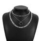 N1146 Necklace multi-layered hip-hop dripping oil heart necklace Cuban chain exaggerated necklace