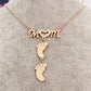 Personalized Custom Family Foot Necklace Female Name Full Diamond Clavicle Chain