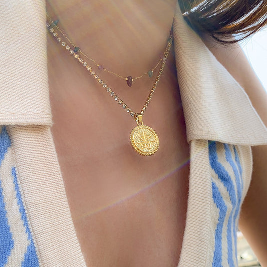 Jewelry Retro Claw Chain Pendant Necklace Ethnic Irregular Gravel Double-layer Chinese Character Necklace Female