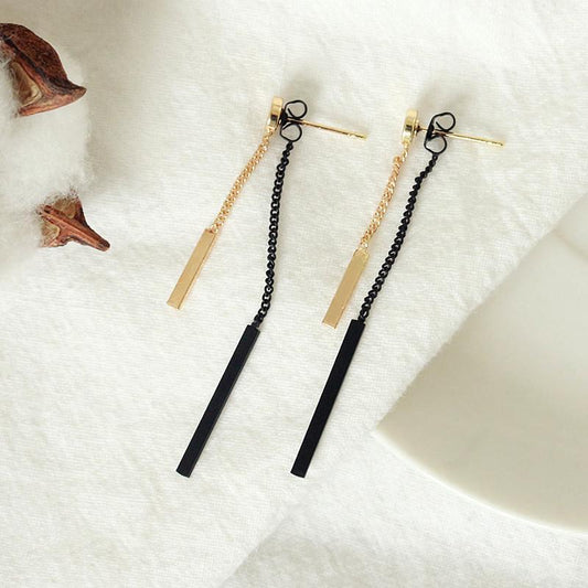 Fashion metal chain ladies temperament long tassel stud earrings earrings summer earrings accessories