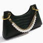 Fashion Trend Aluminum Chain Handbag Beaded Shoulder Chain Retro Simple Pearl Alloy Buckle Bag Chain