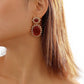 E116 Medieval court elegant gemstone earrings resin rhinestone double-layer personality niche earrings for women
