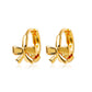 French retro round metal ear buckle ins cold simple bow belt earrings earrings