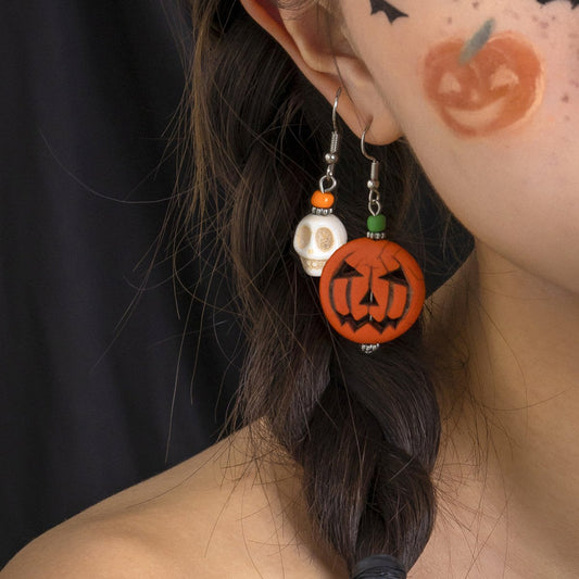 Jewelry Creative Pumpkin Smiley Skull Earrings Set Fashion Personality Halloween Earrings Female