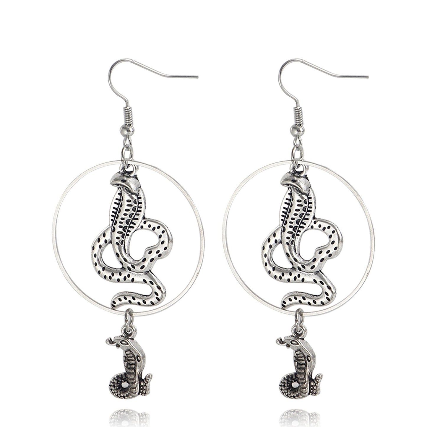 Jewelry bohemian retro trend snake earrings personality zodiac cobra ear hook earrings