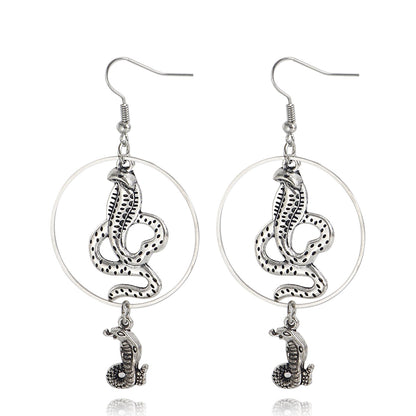 Jewelry bohemian retro trend snake earrings personality zodiac cobra ear hook earrings