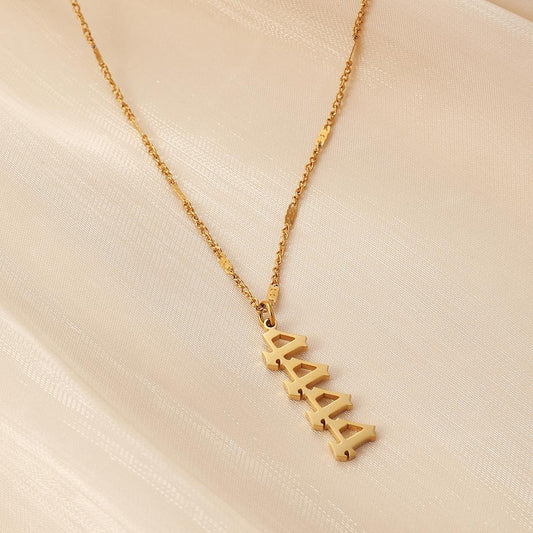 Fashion stainless steel number angelnumber4444 necklace angel's mark personality simple