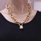 Temperament Elegant Pearl Pendant Short Necklace Bracelet Fashion Thick Chain Exaggerated Necklace Women
