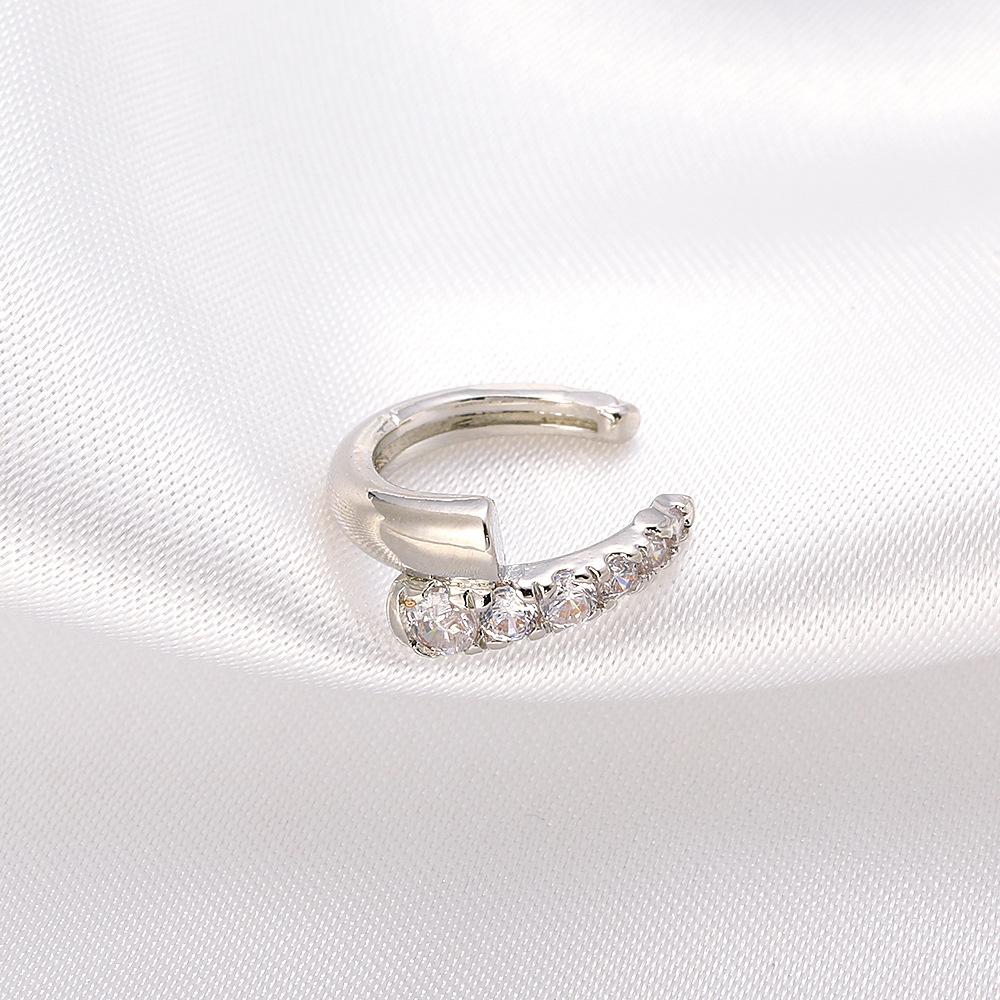 ins niche design French style hole-free ear clip fashion retro personality temperament zircon C-shaped ear bone clip
