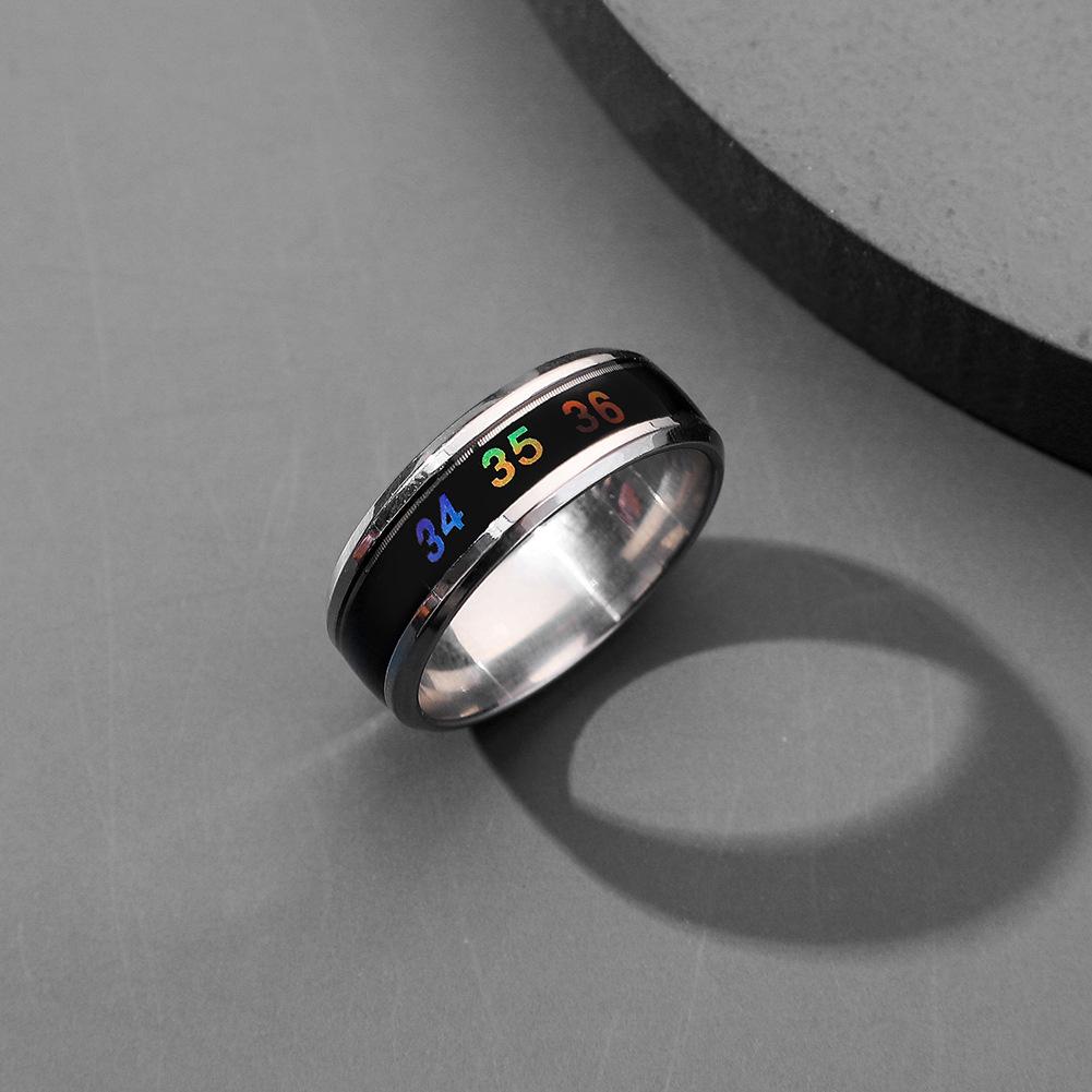 Smart temperature-sensing ring Internet celebrity mood temperature display couple color-changing ring jewelry