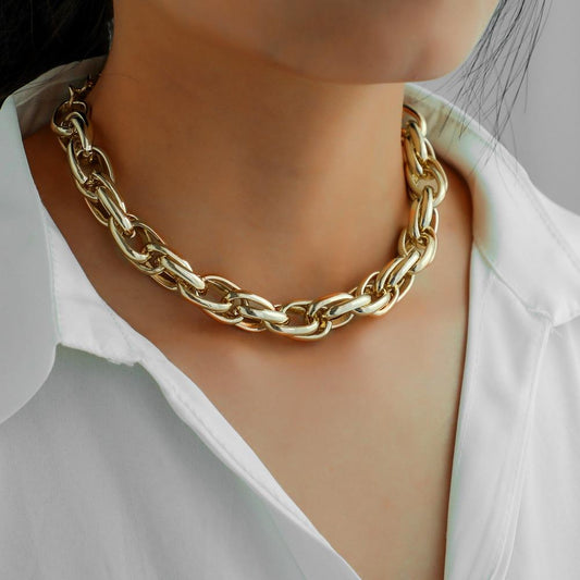 Necklace Hip Hop Cool Trend Short Thick Chain Personality Clavicle Iron Chain Necklace