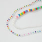 N9459 Bohemian Colorful Bead Necklace Imitation Pearl Resin Necklace Retro Hip Hop Double Layer Necklace for Women
