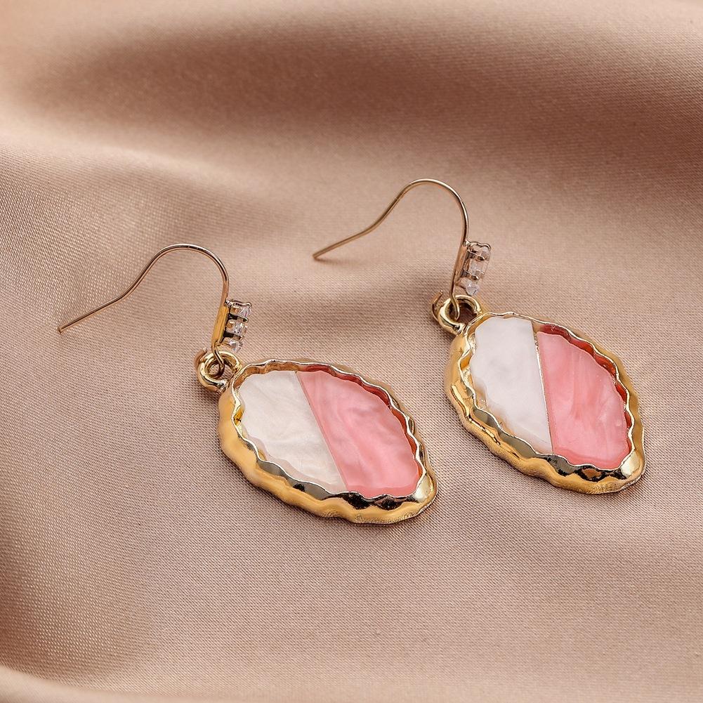 Creative Irregular Shaped Geometric Acetate Plate Color Matching Earrings Temperament Inlaid Ladies Earrings Jewelry