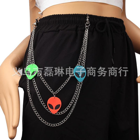 Personalized all-match Halloween imp accessories hip-hop punk metal pants chain waist chain for men and women