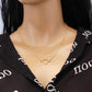 Jewelry simple double-layer chain trend clavicle chain all-match ins metal peach heart necklace