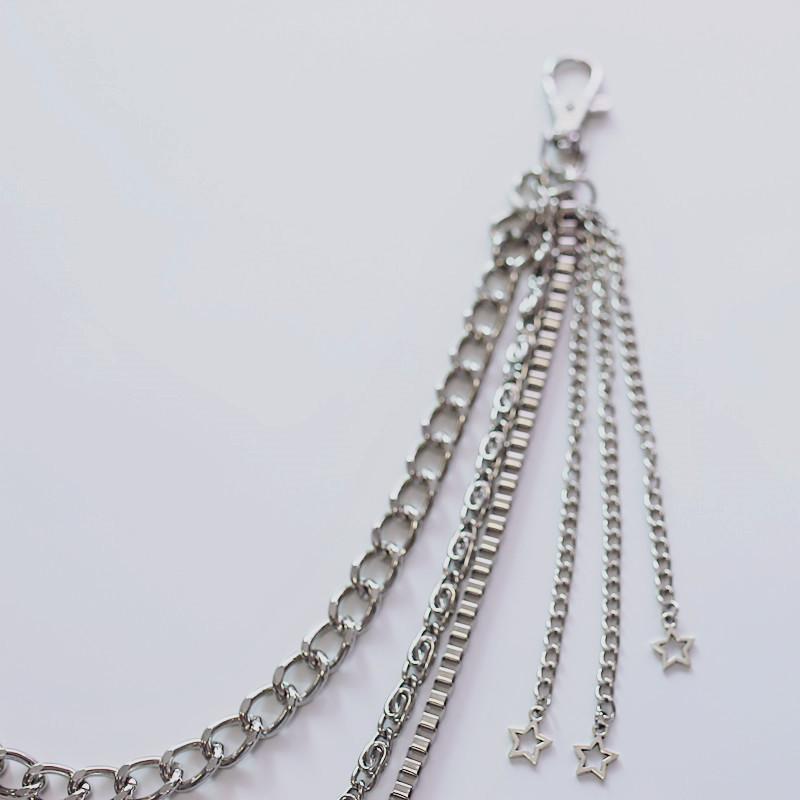 Five-pointed star personality chain waist chain punk hip-hop shake metal pants chain bar clothing chain hip-hop jeans chain