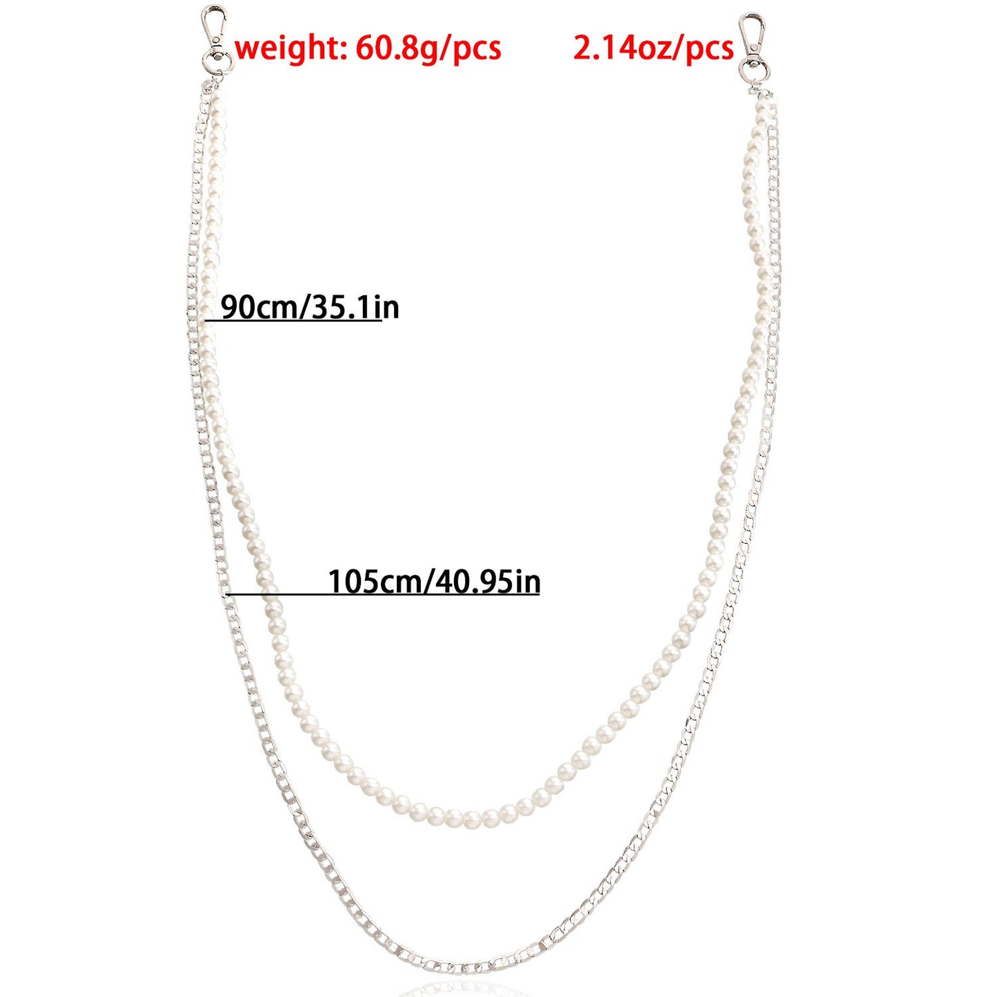 Jewelry retro sexy fashion double pants chain punk imitation pearl waist chain waistchain