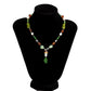 Jewelry fashion ins mix and match mushroom leaf color necklace female simple imitation pearl glass necklace
