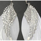 Fashion Exaggerated Angel Wings Feather Earrings Long Simple Alloy Earrings Jewelry