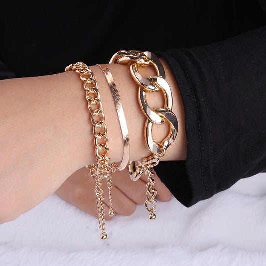 Fashion Trend Bracelet Female Adjustable Three-Piece Set Personality Niche Jewelry