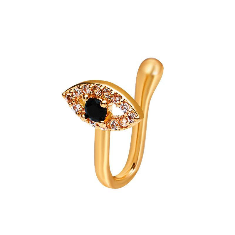 Devil's eye piercing-free nose clip fashion micro-inlaid zircon fake nose ring U-shaped puncture jewelry