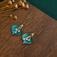 Retro Tassel Pearl Flower Drip Earrings Fashion Temperament Long Turquoise Earrings Frosty Earrings