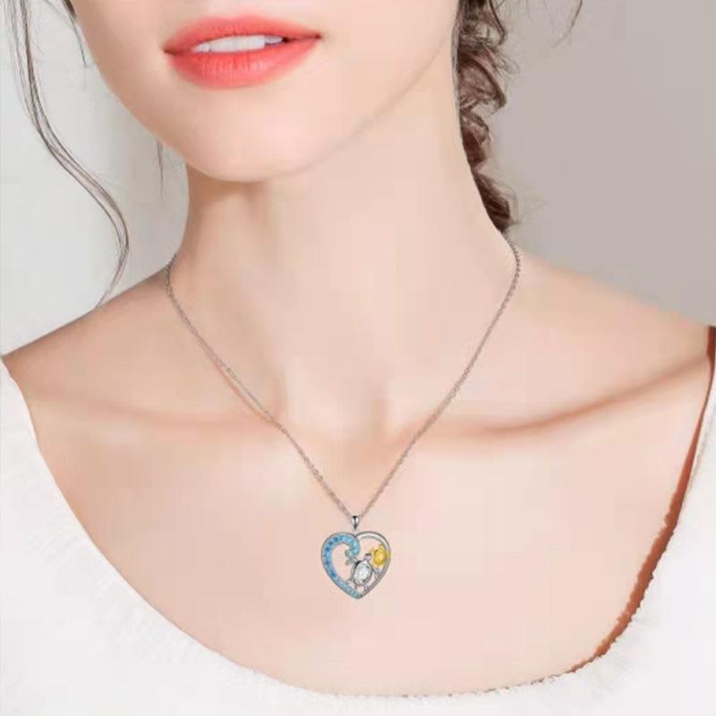 Explosive style women's love sea turtle necklace two-color animal creative sea turtle beach pendant necklace jewelry