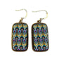 Bohemian Ethnic Women's Peacock Feather Pattern Square Retro Short Pendant Earrings Women